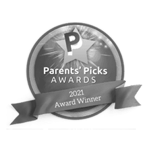 Parents’ Picks Awards 2021 badge with ribbon stating Award Winner