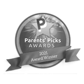 Parents’ Picks Awards 2021 badge with ribbon stating Award Winner