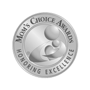 Mom’s Choice Awards silver badge with text "Honoring Excellence"
