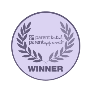 Parent Tested Parent Approved winner badge with laurel design
