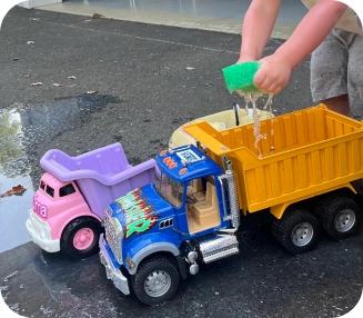 This activity will have your kids happily washing dishes